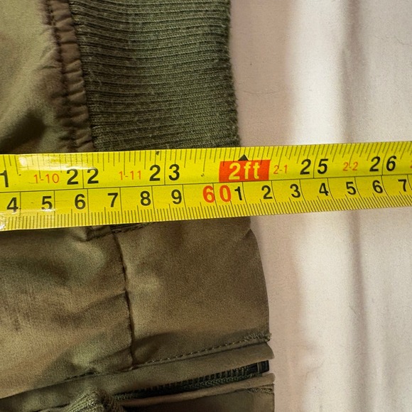 Deus Ex Machina Mens Olive Green Canvas Bomber Jacket Orange Lining Size M - Picture 5 of 7